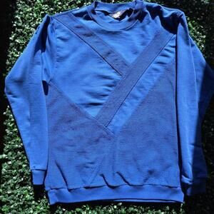 Vintage American Men's Blue retro abstract Sweatshirt